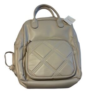 Super Soft Primark Quilted Cream Mini Backpack NWT Faux Leather